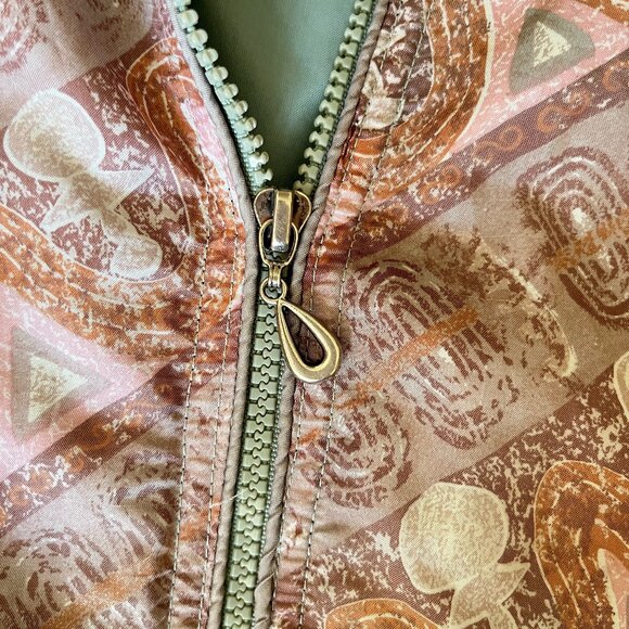 Vintage 80s Seafoam & Pink Windbreaker Spring Jacket, Size Small, Medium - Picture 5 of 6